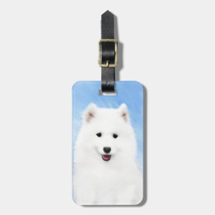 Etiqueta De Bagagem Pintura Samoyed Puppy - Arte Cachorra Original