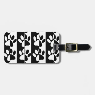 Etiqueta De Bagagem Pinturas E Estrias De Cães Pretos E Brancos