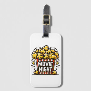 Etiqueta De Bagagem Pipoca Divertida Noite de Filme