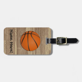 Etiqueta De Bagagem Piso de Madeira de Basquete Personalizado