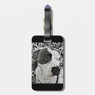 Etiqueta De Bagagem Pit Bull Black and White design 
