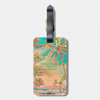 Etiqueta De Bagagem PixDezines vintage hawaiian Beach cena/teal