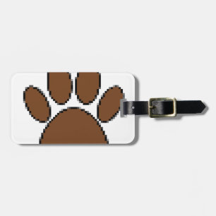 Etiqueta De Bagagem Pixel Dog Paw Print