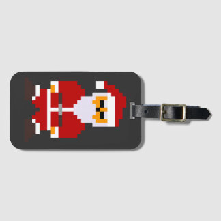 Etiqueta De Bagagem Pixel Pose Papai Noel