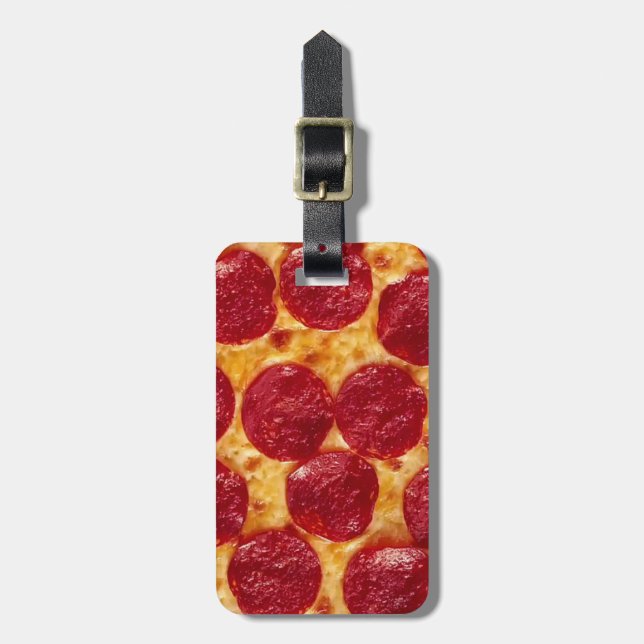 Etiqueta De Bagagem pizza pepperonis (Frente Vertical)
