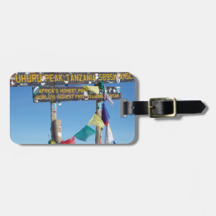 Etiqueta De Bagagem Placa indicativa no cume do Kilimanjaro Quênia