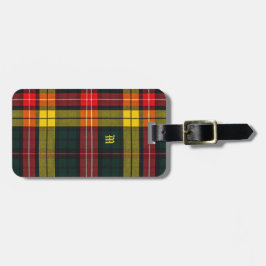 Etiqueta De Bagagem Plaid do Clã Buchanan Padrão Escocês Monograma