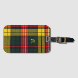 Etiqueta De Bagagem Plaid do Clã Buchanan Padrão Escocês Monograma