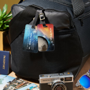 Etiqueta De Bagagem Planet Plutão Solar System Space Galaxy Blue