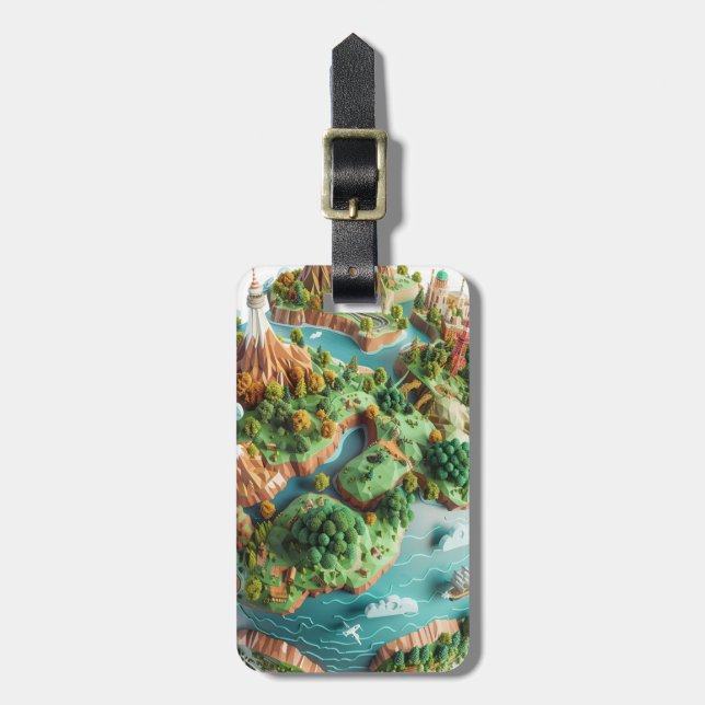 Etiqueta De Bagagem Planeta de Cartoon (Frente Vertical)