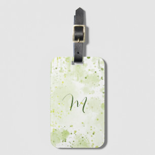 Etiqueta De Bagagem Planilhas de Aquarela Verde e Sage