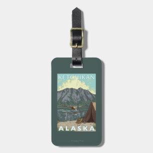 Etiqueta De Bagagem Plano de Bush & pesca - Ketchikan, Alaska