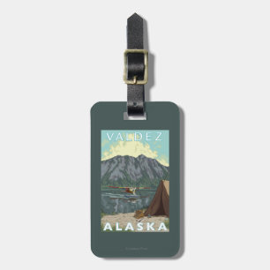 Etiqueta De Bagagem Plano de Bush & pesca - Valdez, Alaska