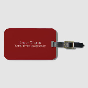 Etiqueta De Bagagem Plano Elegante Profissional Moderno Vermelho Inten