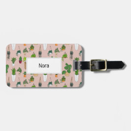 Etiqueta De Bagagem Plantas domésticas engraçadas e bonitas