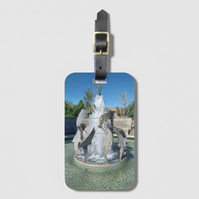 Etiqueta De Bagagem Pocatello Simplot Square Fountain Luartigo (Frente Vertical)
