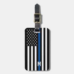 Etiqueta De Bagagem Polícia de Linha Azul Thin - Monograma Americano 