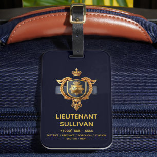 Etiqueta De Bagagem Policial de Logotipo da Polícia viagem