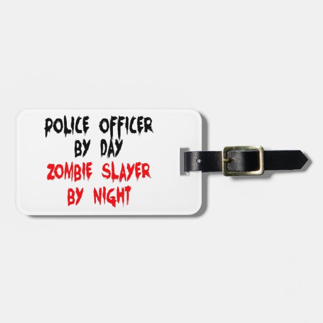 Etiqueta De Bagagem Policial Zombie Slayer (Frente Horizontal)