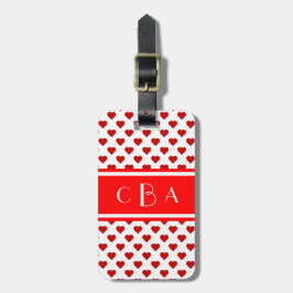 Etiqueta De Bagagem Polka Hearts Monogrammed