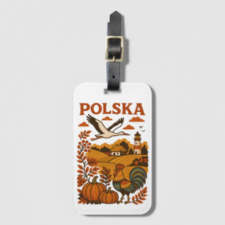 Etiqueta De Bagagem Polska Autumn Folk Countryside