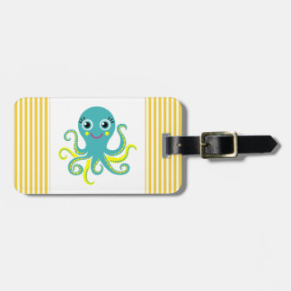 Etiqueta De Bagagem Polvo azul e amarelo