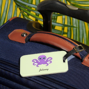 Etiqueta De Bagagem Polvo roxo, verde