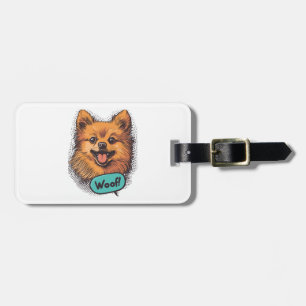 Etiqueta De Bagagem Pomerânia Pop Art � Cão de Desenho Animado Retro