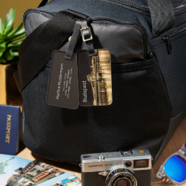 Etiqueta De Bagagem Ponte da Cadeia de Budapeste - Hungria - Retro Nig