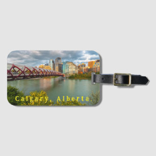 Etiqueta De Bagagem Ponte da Paz de Calgary e Vista da Paisagem Urbana
