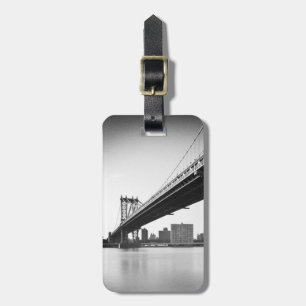 Etiqueta De Bagagem Ponte Manhattan e linha do horizonte, Nova York, E