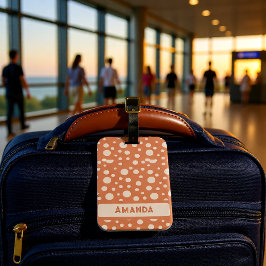 Etiqueta De Bagagem Ponto de Coral Personalizado Nome