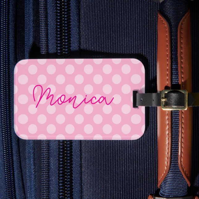 Etiqueta De Bagagem Ponto Rosa Personalizado (Frente Insitu 4)