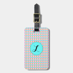 Etiqueta De Bagagem Pontos cor-de-rosa do Aqua com o Tag da bagagem do