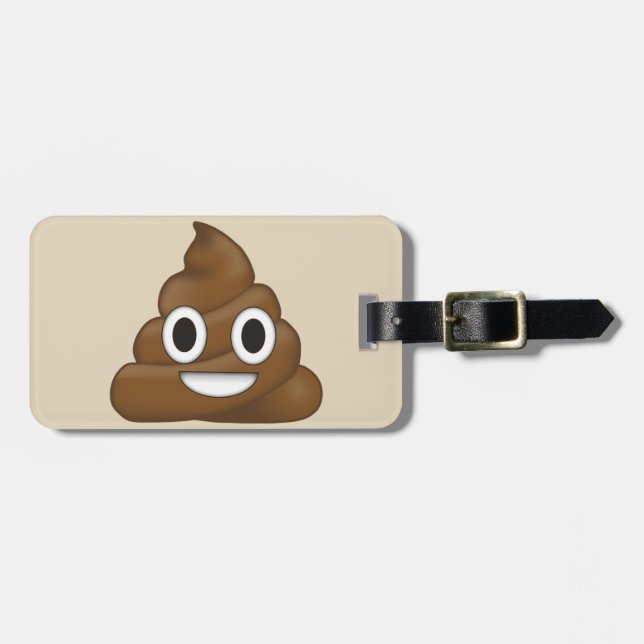 Etiqueta De Bagagem Poop Emoji (Frente Horizontal)