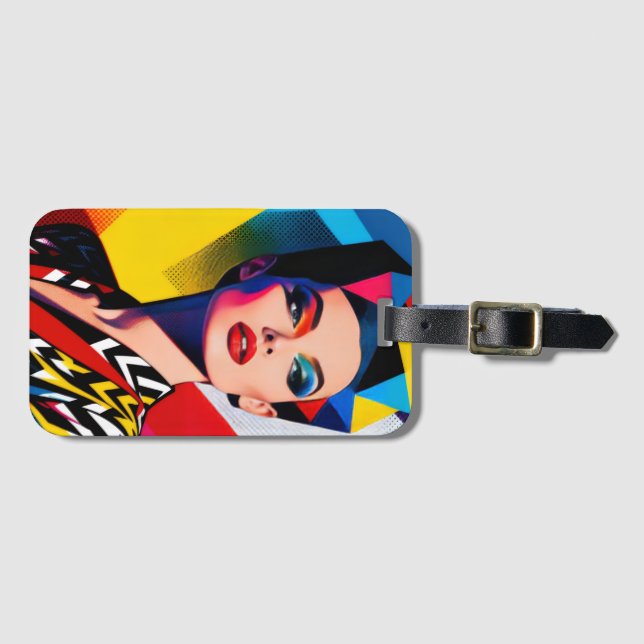 Etiqueta De Bagagem Pop Art (Frente Horizontal)