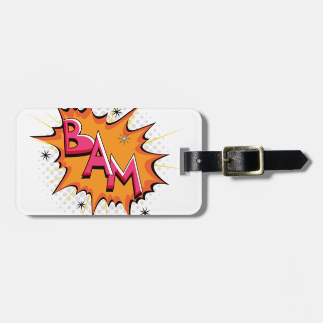 Etiqueta De Bagagem Pop art Bam cómico! (Frente Horizontal)