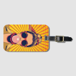 Etiqueta De Bagagem Pop Art Colorido Arte Moderna Vibrante