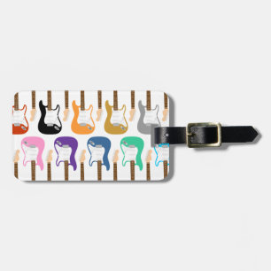 Etiqueta De Bagagem Pop art da guitarra elétrica