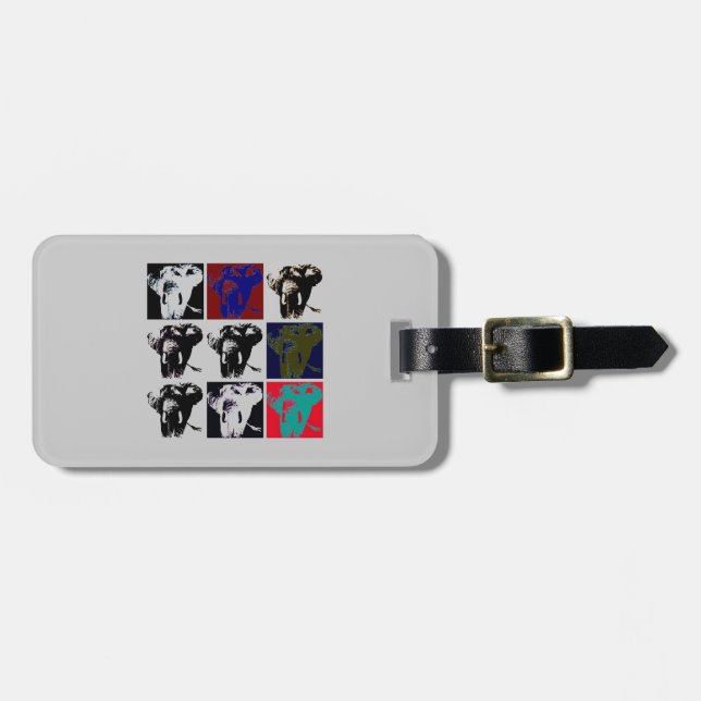 Etiqueta De Bagagem Pop Art Elephants (Frente Horizontal)