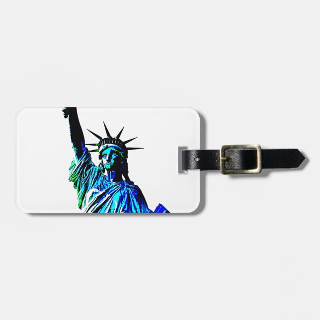 Etiqueta De Bagagem Pop Art Lady Liberty (Frente Horizontal)