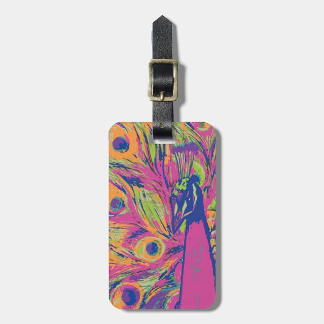 Etiqueta De Bagagem Pop Peacock (Frente Vertical)