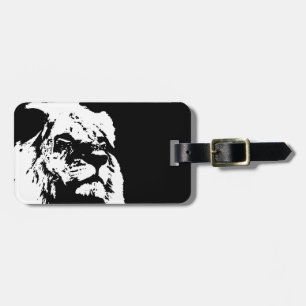 Etiqueta De Bagagem Pop preto e branco