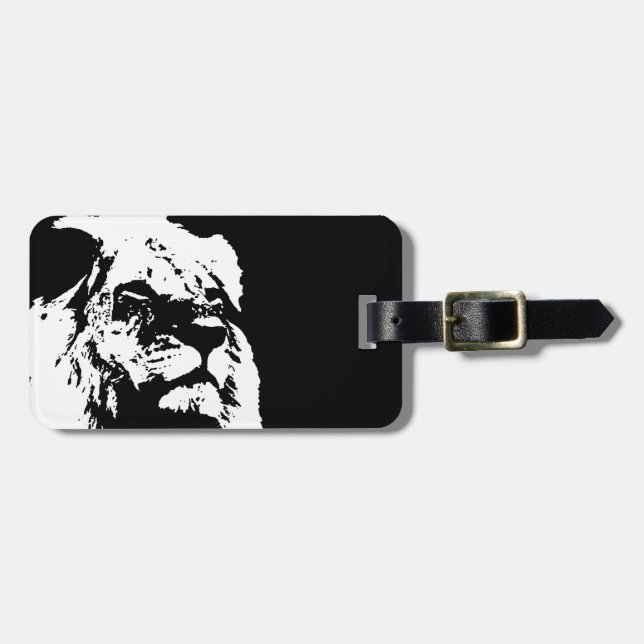 Etiqueta De Bagagem Pop preto e branco (Frente Horizontal)