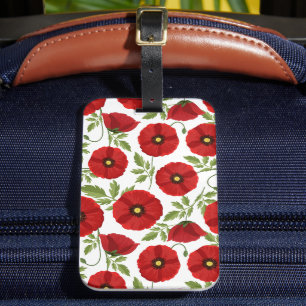 Etiqueta De Bagagem Poppy alegre Flores de Verão
