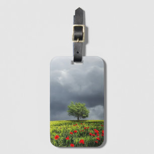 Etiqueta De Bagagem Poppy Field e Cloudy Sky