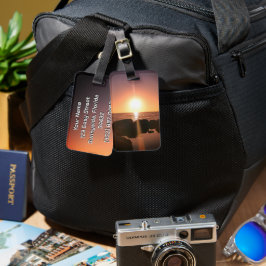 Etiqueta De Bagagem Pôr do sol na Flórida na praia Fotografia natural