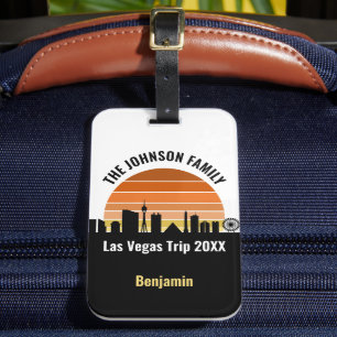 Etiqueta De Bagagem Pôr do sol na Las Vegas Strip Férias Personalizada