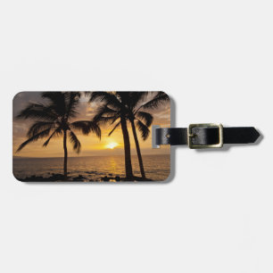 Etiqueta De Bagagem Pôr do sol na palmeira