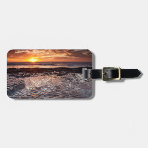 Etiqueta De Bagagem Pôr do sol na praia, Califórnia